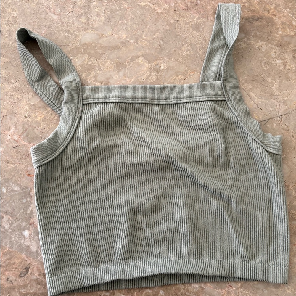 Cotton On Ribbed Crop Top - Gray